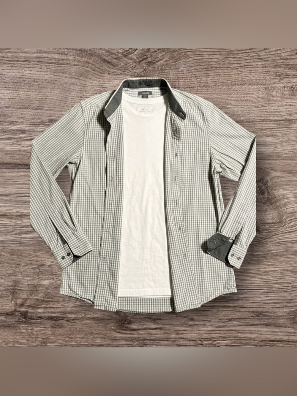 Kenneth Cole Reaction Grey Gingham Button Down
